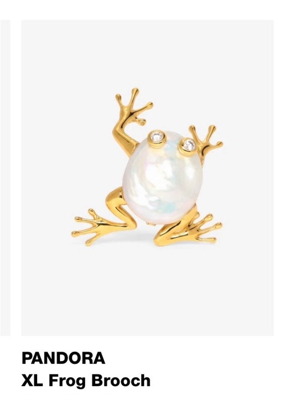 ISO Pandora Wonders Gold & White Pearl Frog Brooch